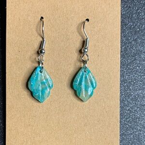 Elegant Blue Leaf Earrings